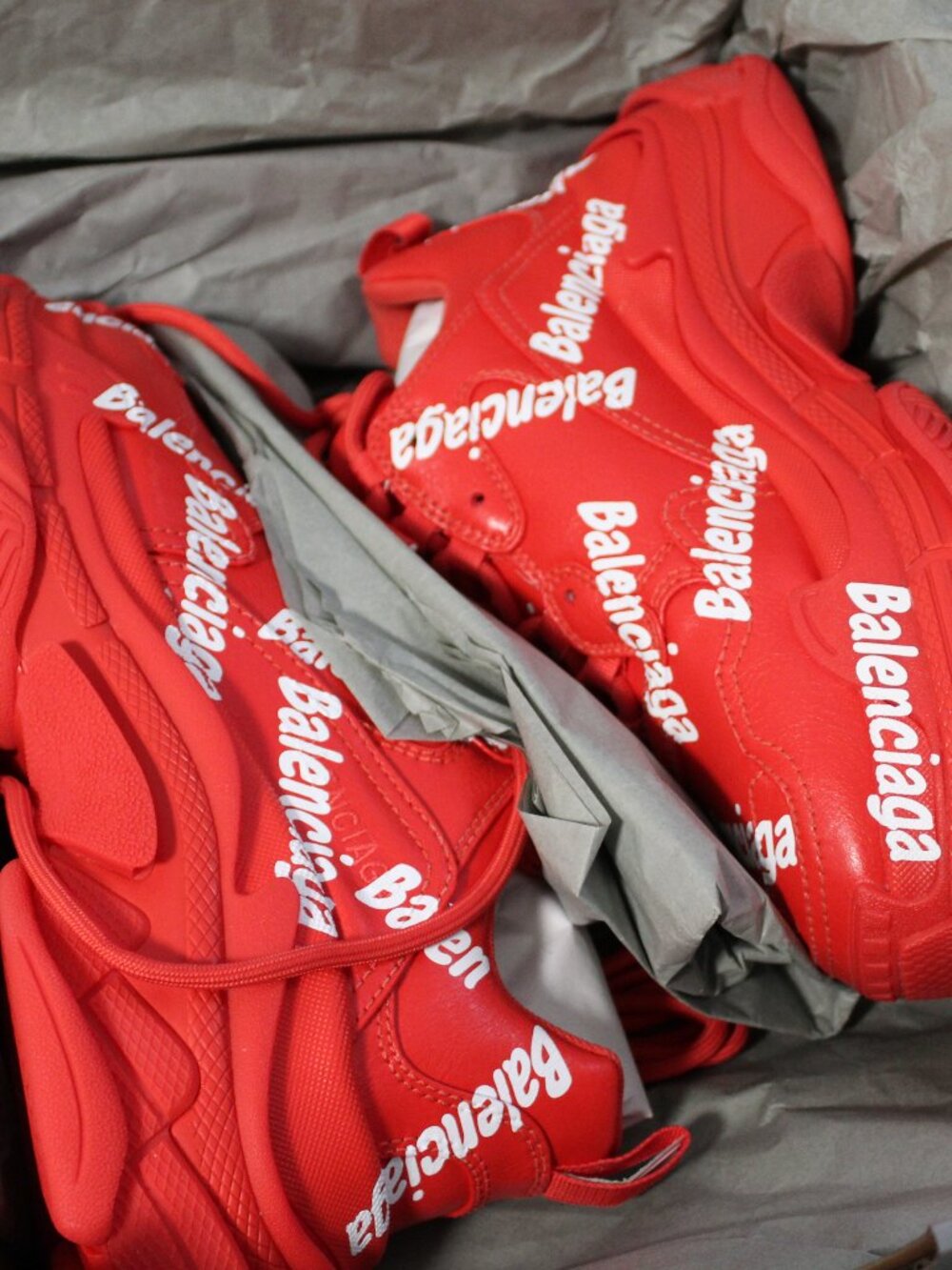 Balenciaga Triple S All Over Tomato Red White